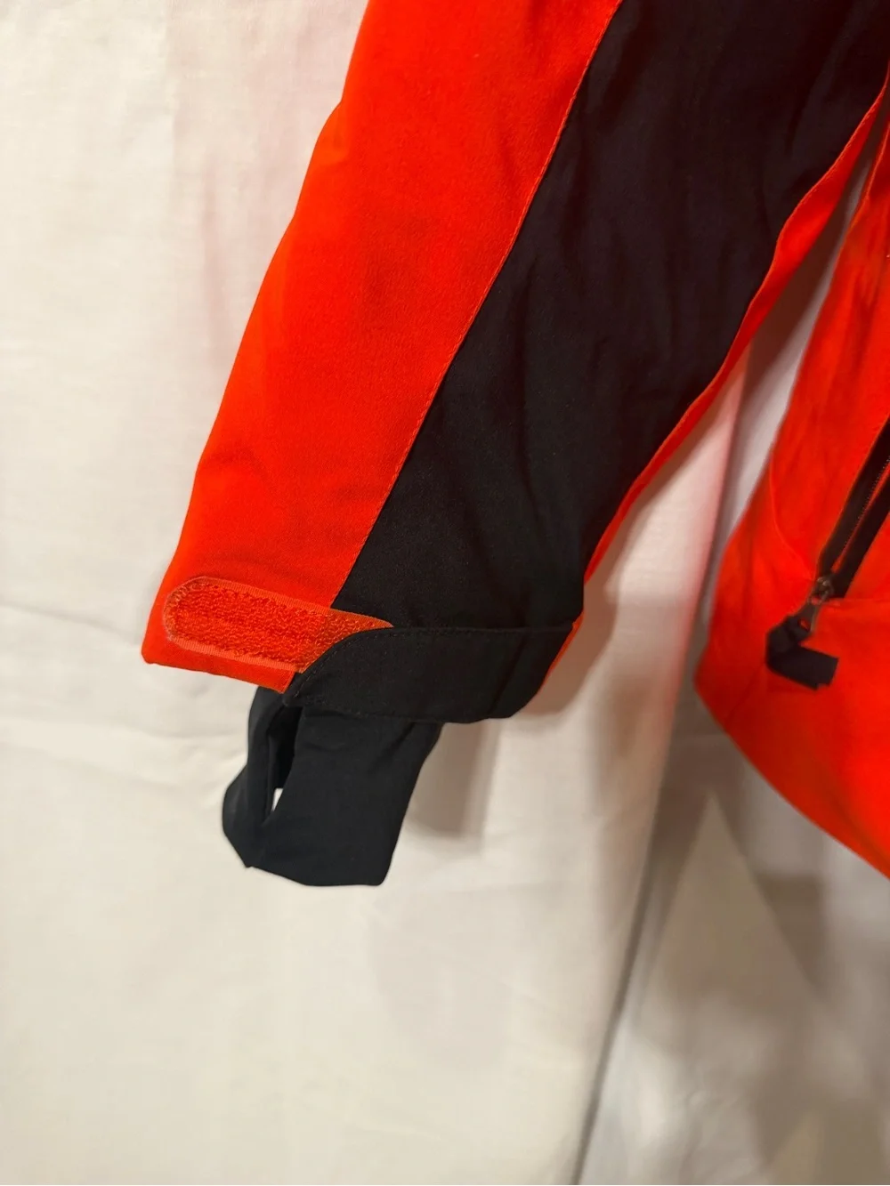 Spyder Kids Orange-Red Ski Jacket with Black & White Panels